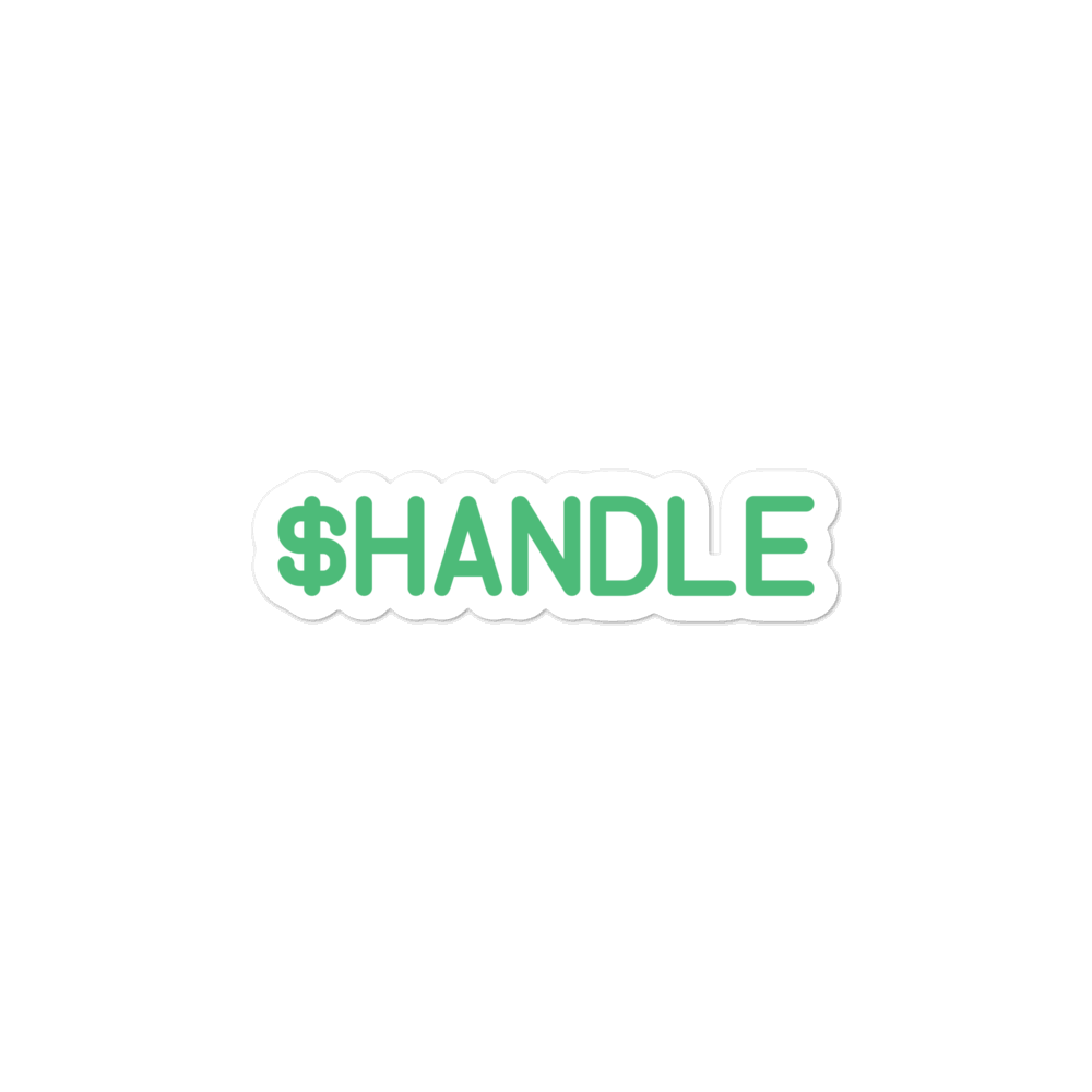 HandCash Official $Handle Customizable Stickers provider-zakeke-product HandCash 3 inch White 