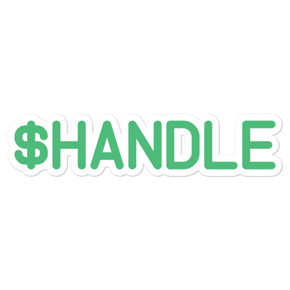 HandCash Official $Handle Customizable Stickers provider-zakeke-product HandCash 5.5 inch White 