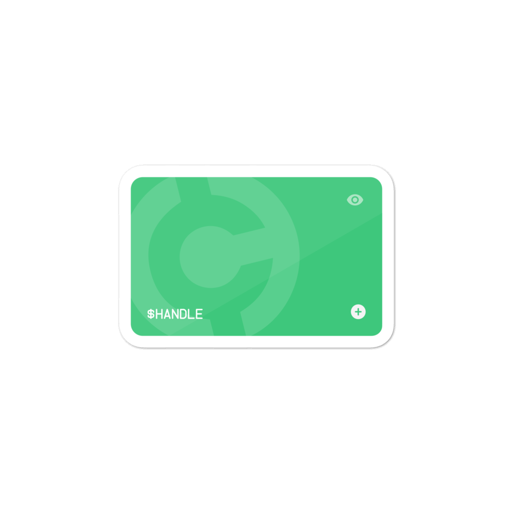 HandCash Official Card Customizable Stickers provider-zakeke-product HandCash 3 inch White 