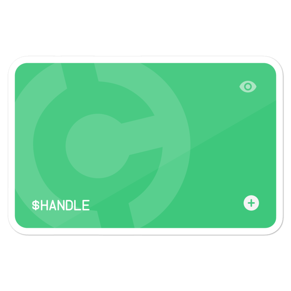 HandCash Official Card Customizable Stickers provider-zakeke-product HandCash 5.5 inch White 