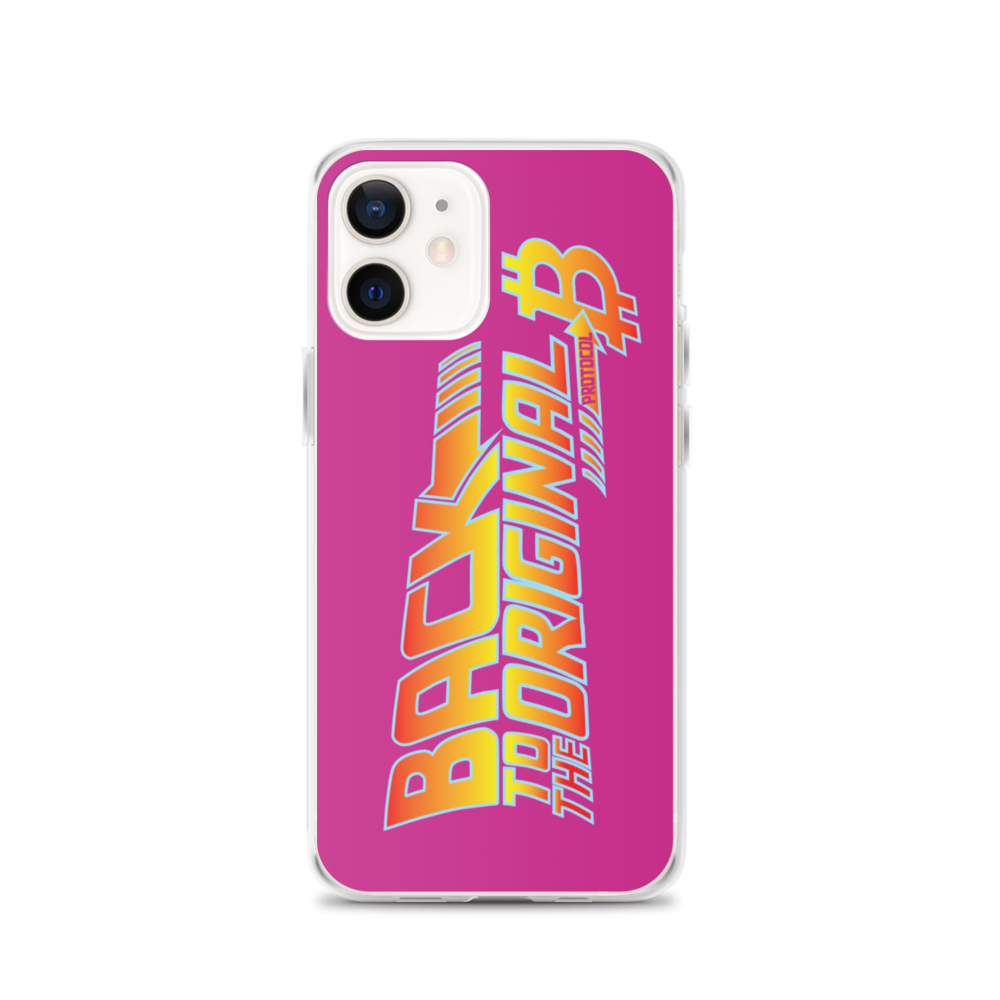 Back To The Original Bitcoin Protocol iPhone Case Pink  zeroconfs iPhone 12  