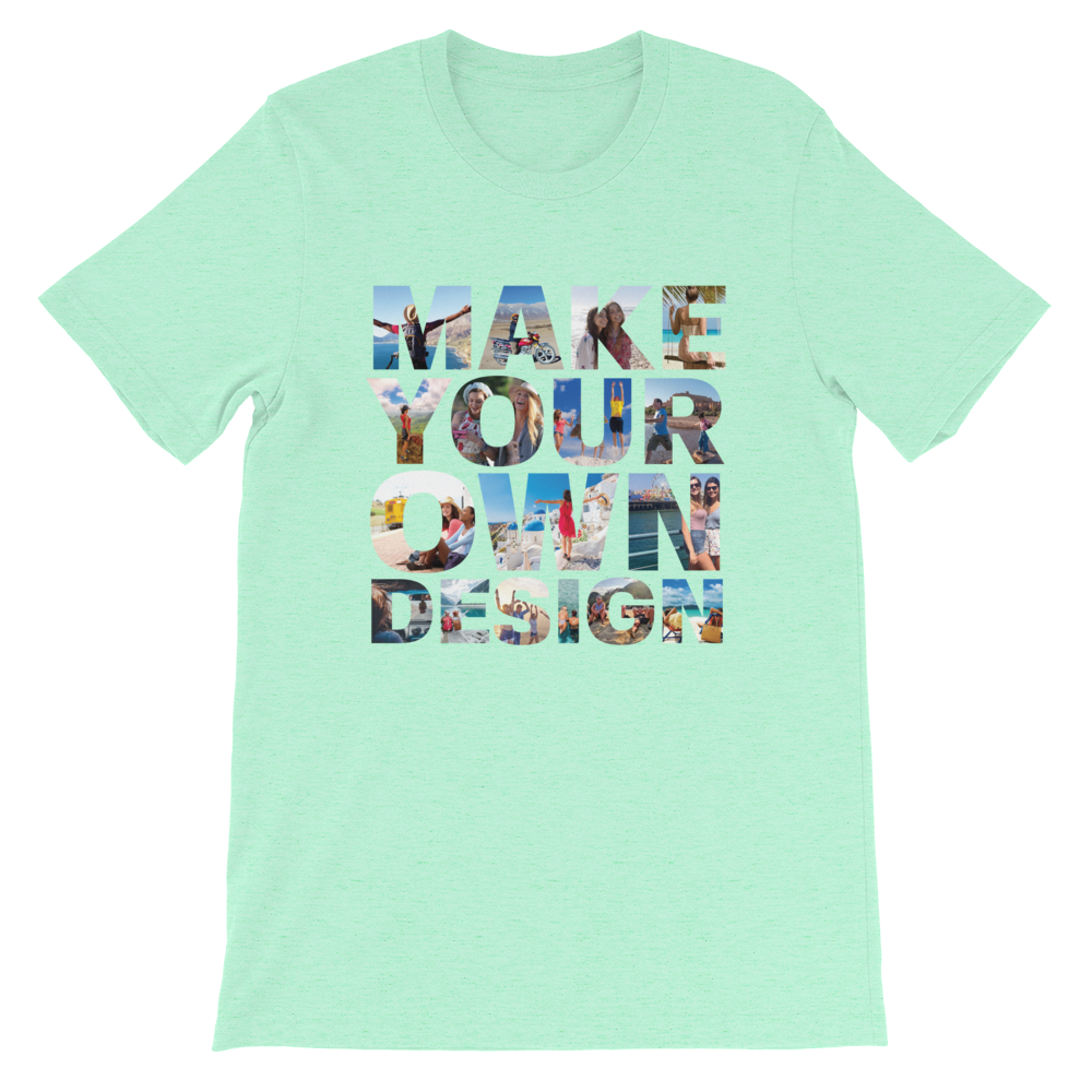 Make Your Own Design Customizable Short-Sleeve T-Shirt  zeroconfs Heather Mint S 