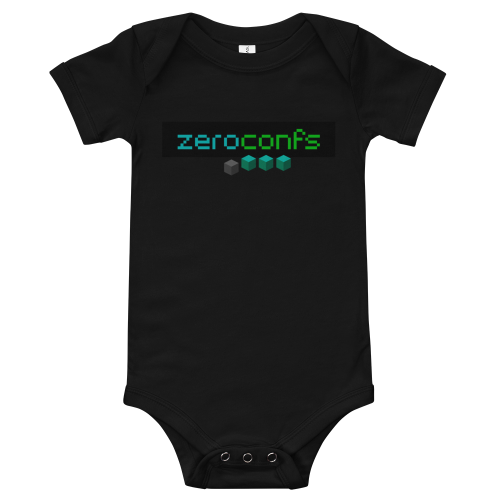 Zeroconfs.com Baby Bodysuit  zeroconfs Black 3-6m 