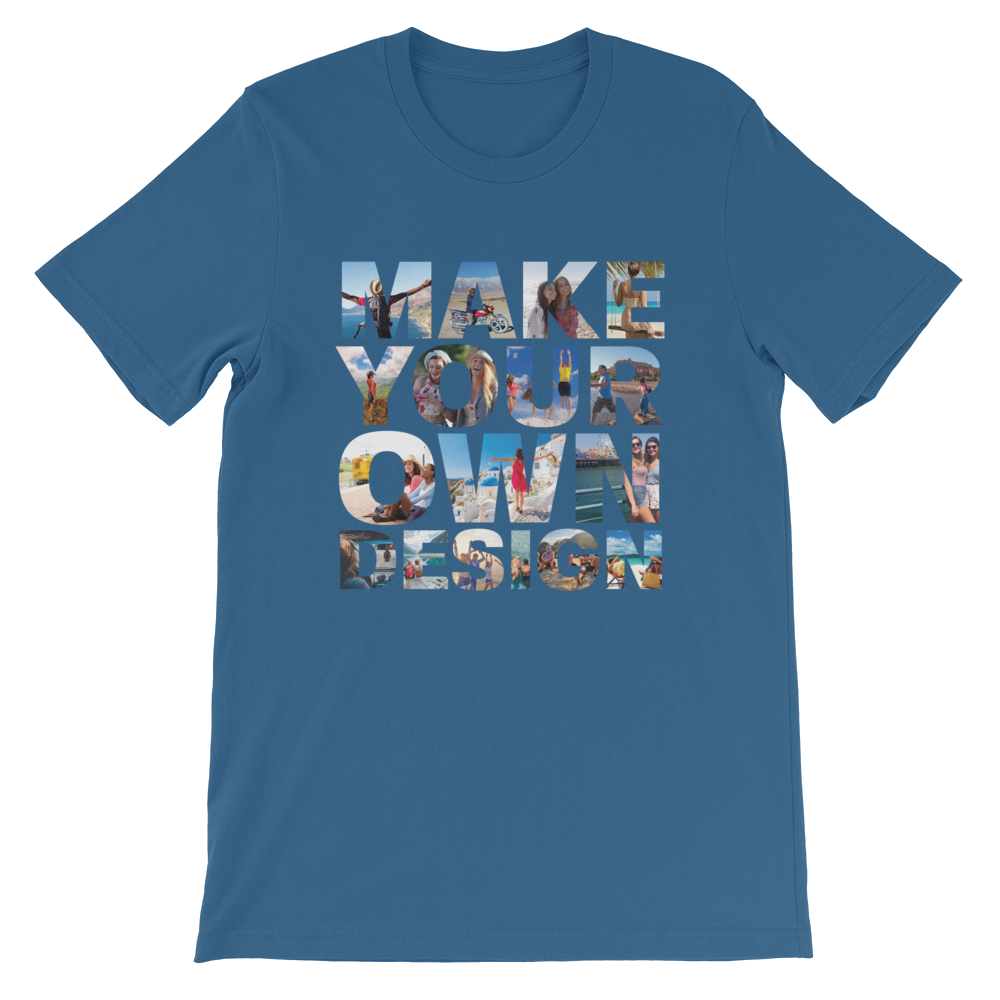 Make Your Own Design Customizable Short-Sleeve T-Shirt  zeroconfs Steel Blue S 