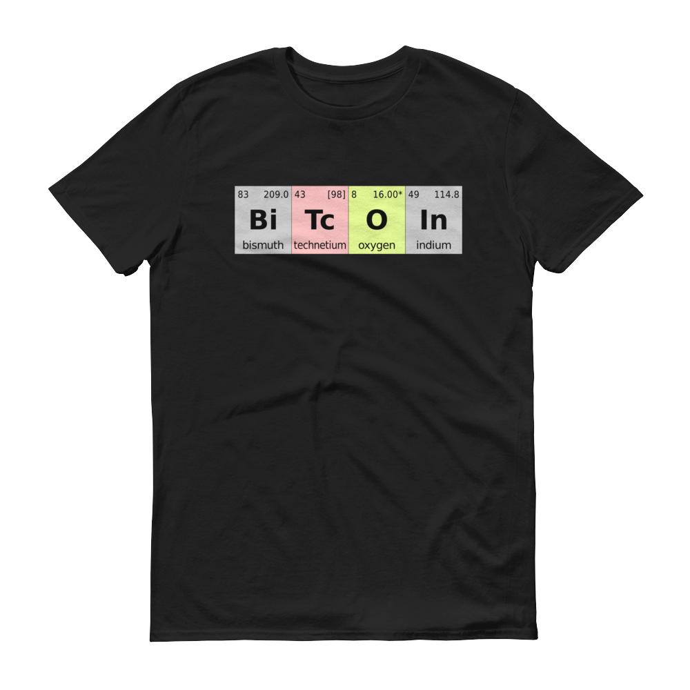 Bitcoin Periodic Table Short-Sleeve T-Shirt  zeroconfs Black S 