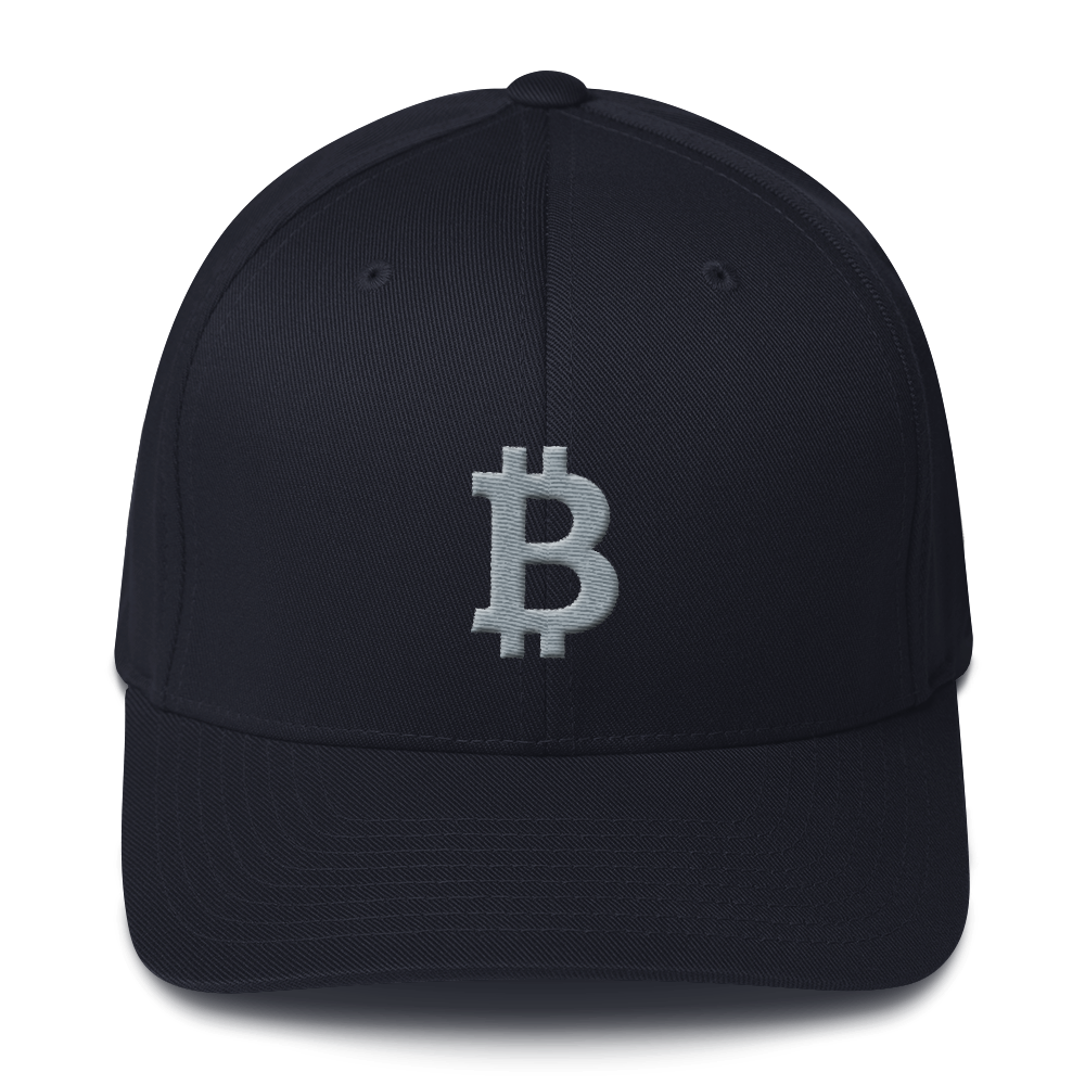 Bitcoin B Flexfit Cap Gray  zeroconfs Dark Navy S/M 