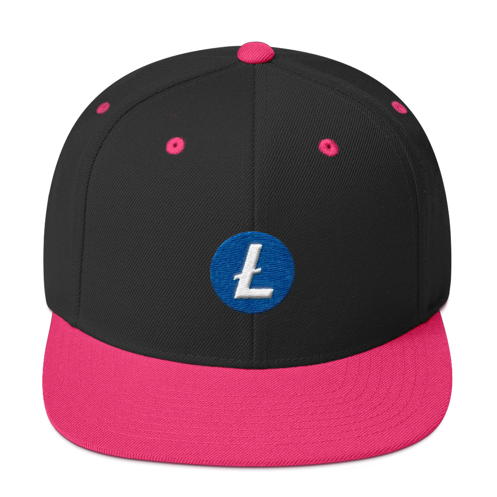 Litecoin Snapback Hat  zeroconfs Black/ Neon Pink  
