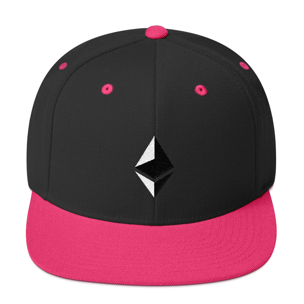 Ethereum Snapback Hat  zeroconfs Black/ Neon Pink  