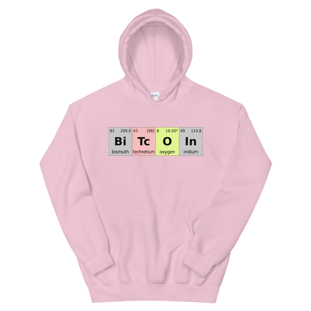 Bitcoin Periodic Table Women's Hooded Sweatshirt  zeroconfs Light Pink S 