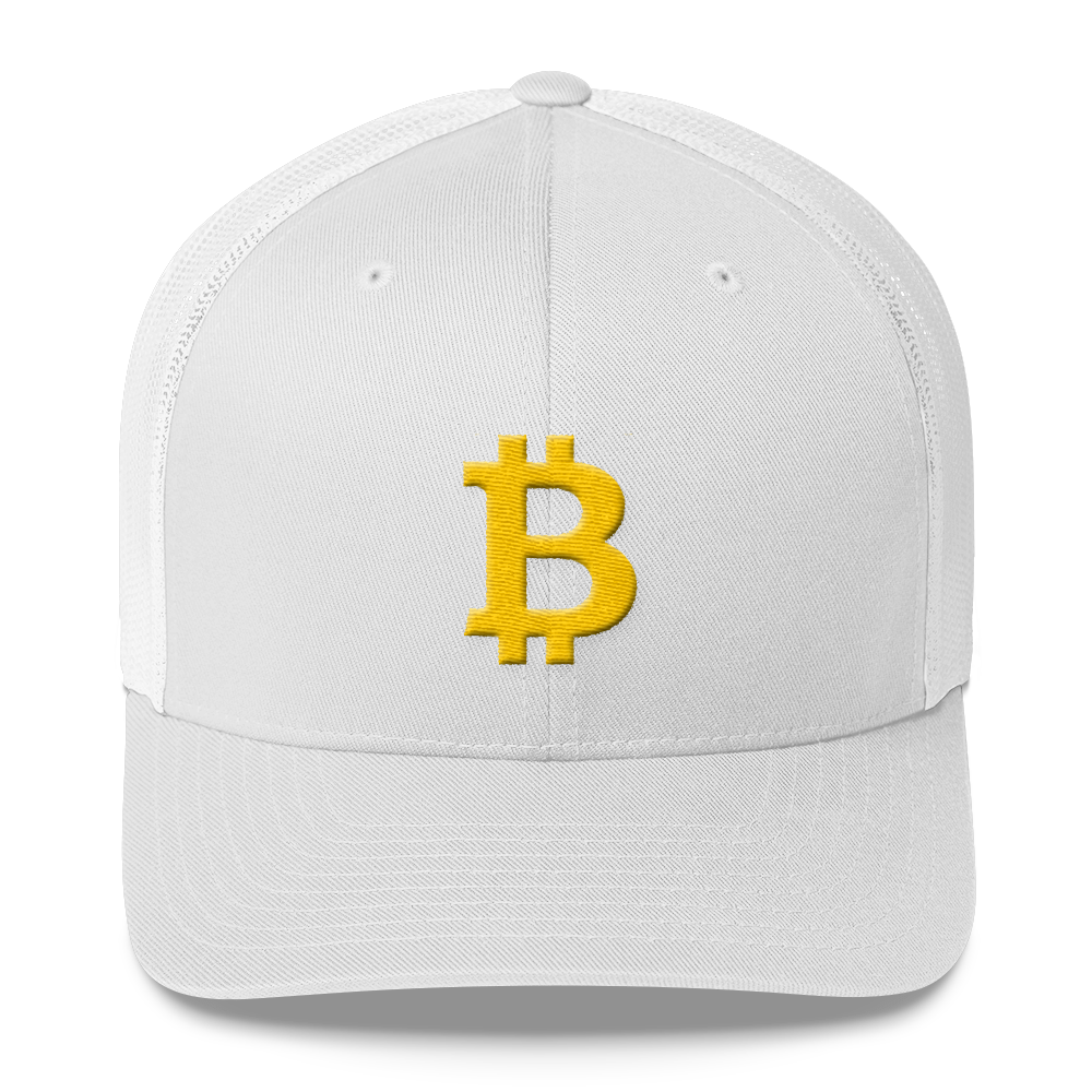 Bitcoin B Trucker Cap  zeroconfs White  