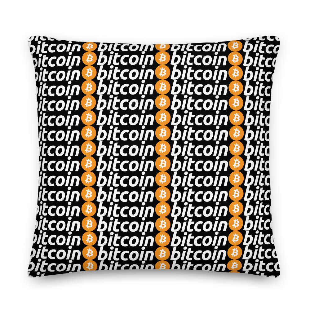 Bitcoins Premium Pillow  zeroconfs 22×22  