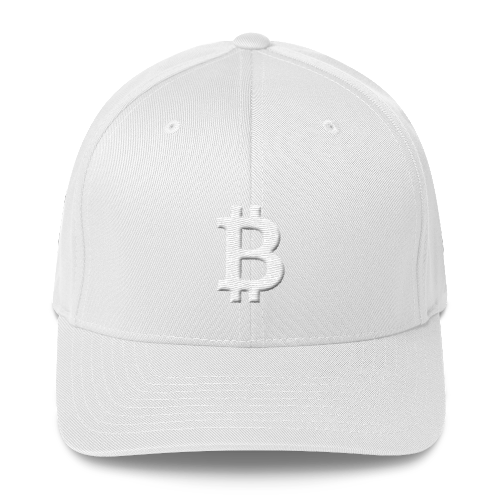 Bitcoin B Flexfit Cap White  zeroconfs White S/M 