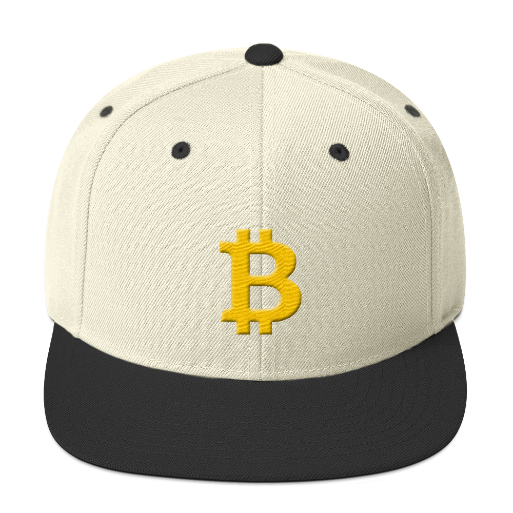 Bitcoin B Snapback Hat  zeroconfs Natural/ Black  