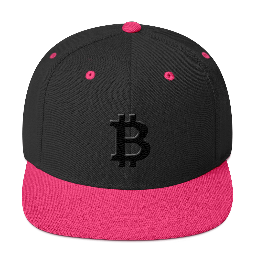 Bitcoin Blacknet SE Snapback Hat  zeroconfs Black/ Neon Pink  