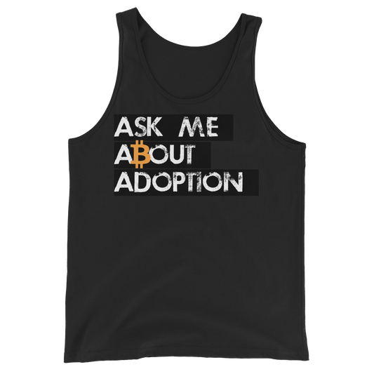 Ask Me About Adoption Bitcoin Tank Top  zeroconfs Black XS 