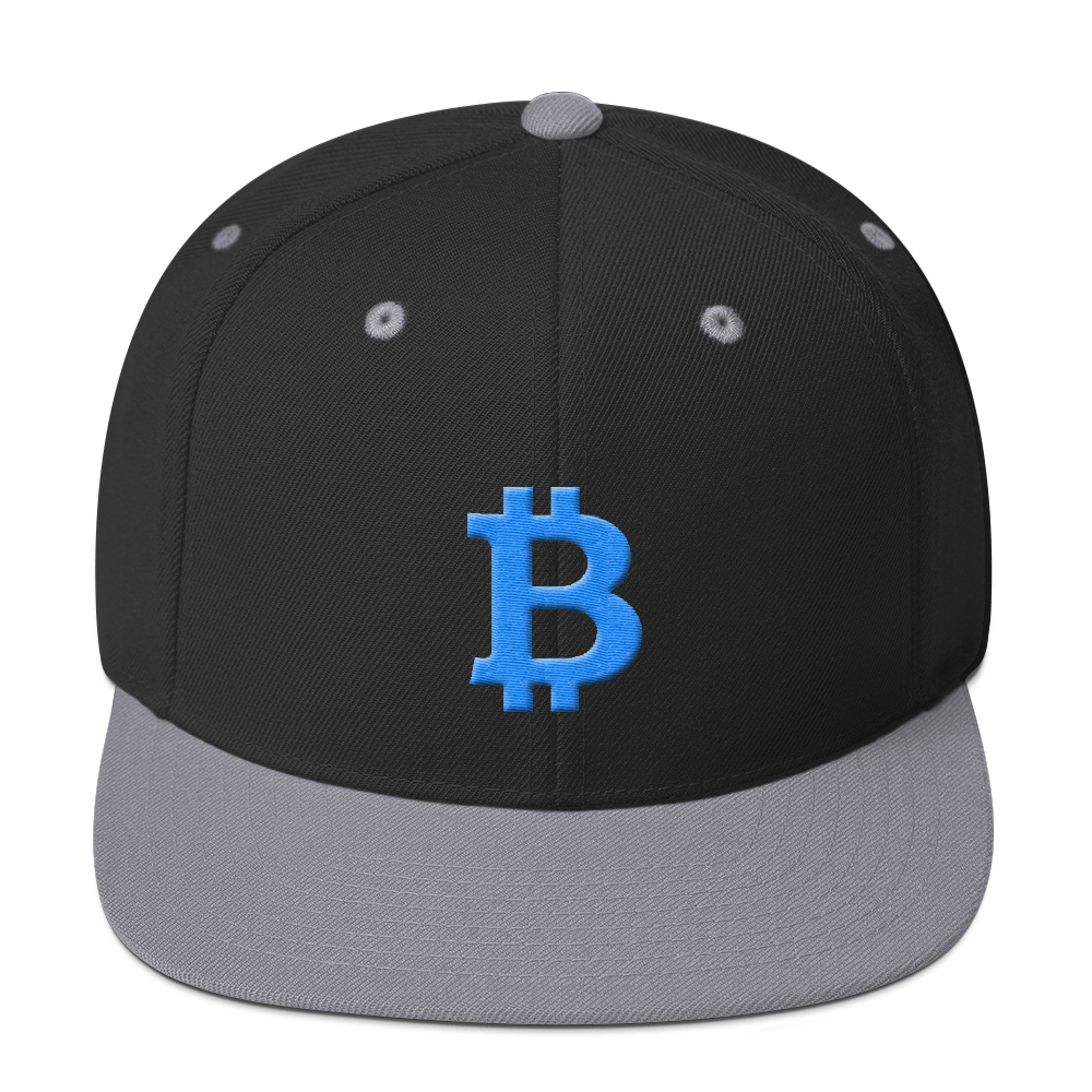Bitcoin B Snapback Hat Teal  zeroconfs Black/ Silver  