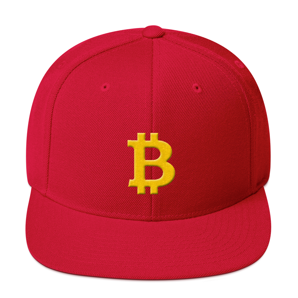 Bitcoin B Snapback Hat  zeroconfs Red  
