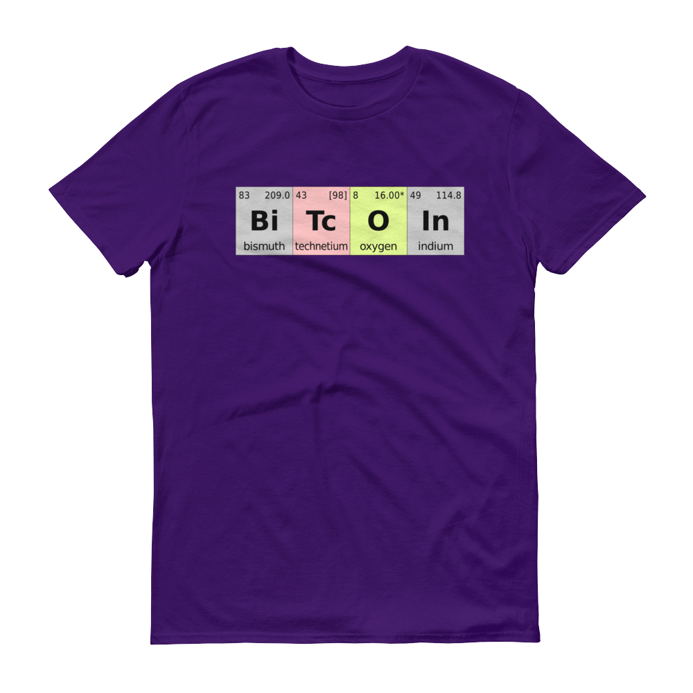 Bitcoin Periodic Table Short-Sleeve T-Shirt  zeroconfs Purple S 