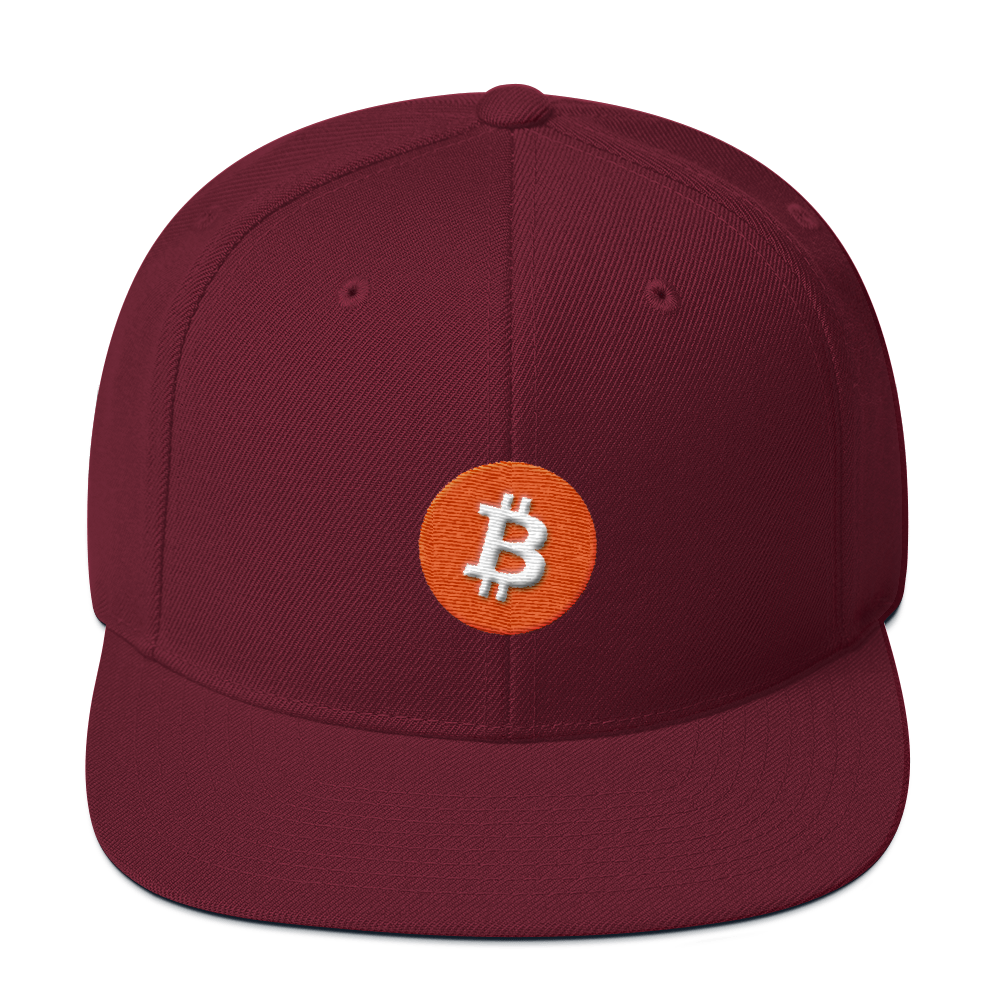 Bitcoin Core Snapback Hat  zeroconfs Maroon  