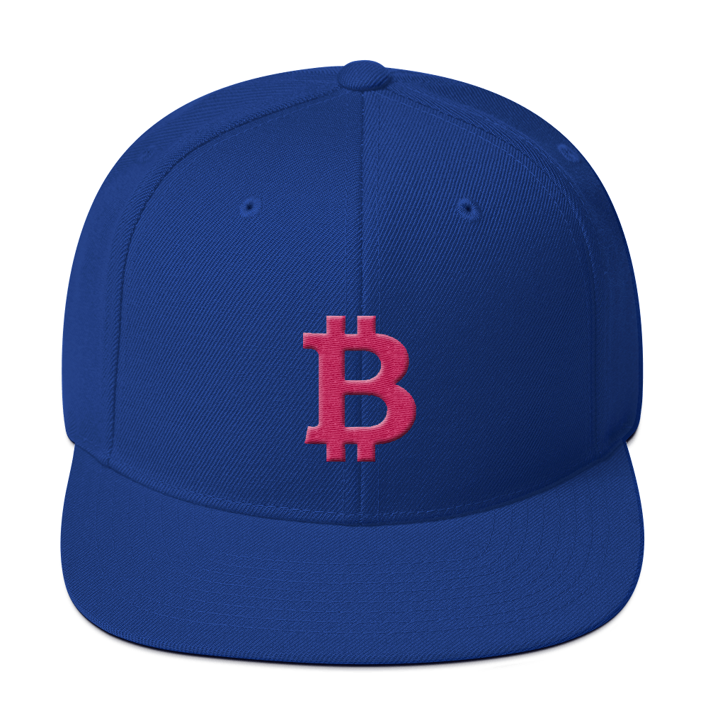 Bitcoin B Snapback Hat Pink  zeroconfs Royal Blue  