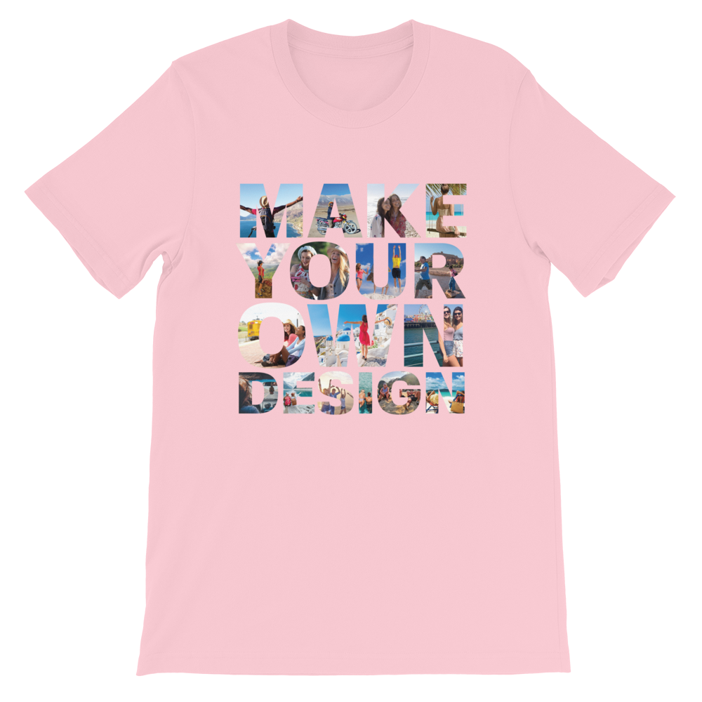 Make Your Own Design Customizable Short-Sleeve T-Shirt  zeroconfs Pink S 