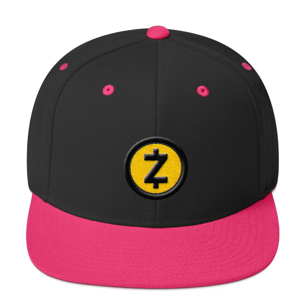 Zcash Snapback Hat  zeroconfs Black/ Neon Pink  