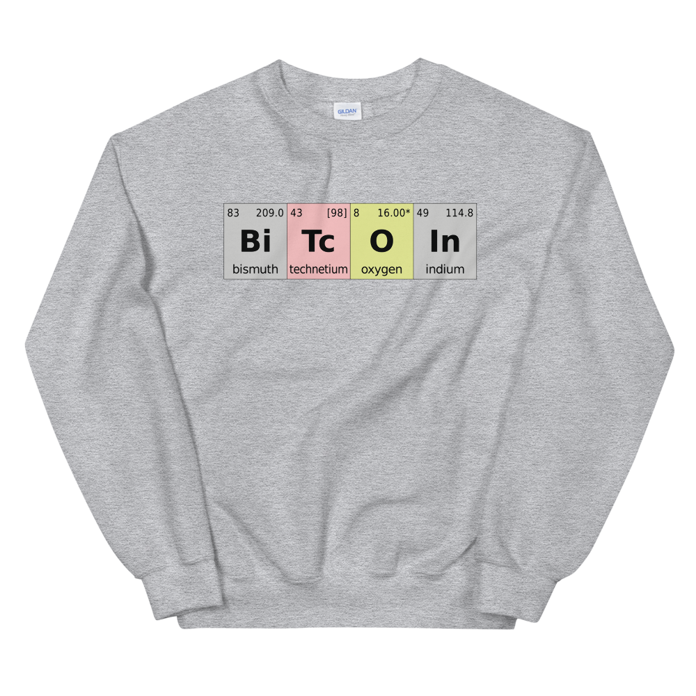 Bitcoin Periodic Table Sweatshirt  zeroconfs Sport Grey S 