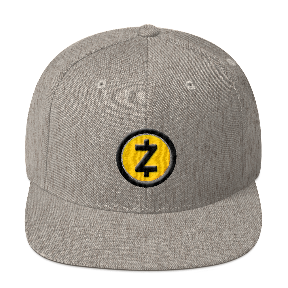 Zcash Snapback Hat  zeroconfs Heather Grey  