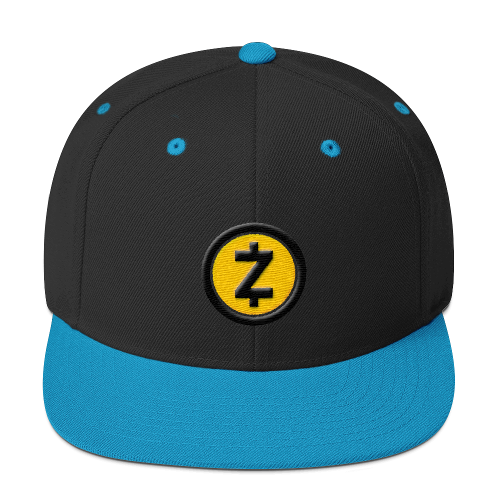 Zcash Snapback Hat  zeroconfs Black/ Teal  