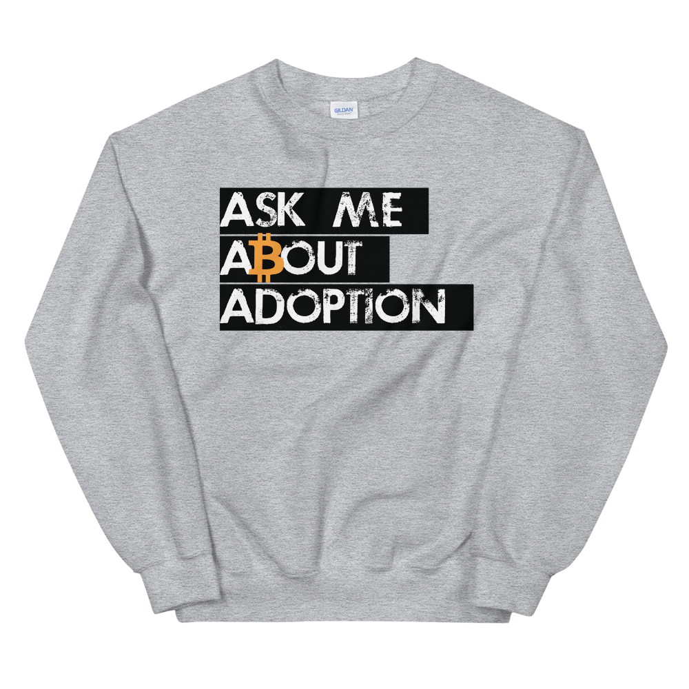 Ask Me About Adoption Bitcoin Sweatshirt  zeroconfs Sport Grey S 