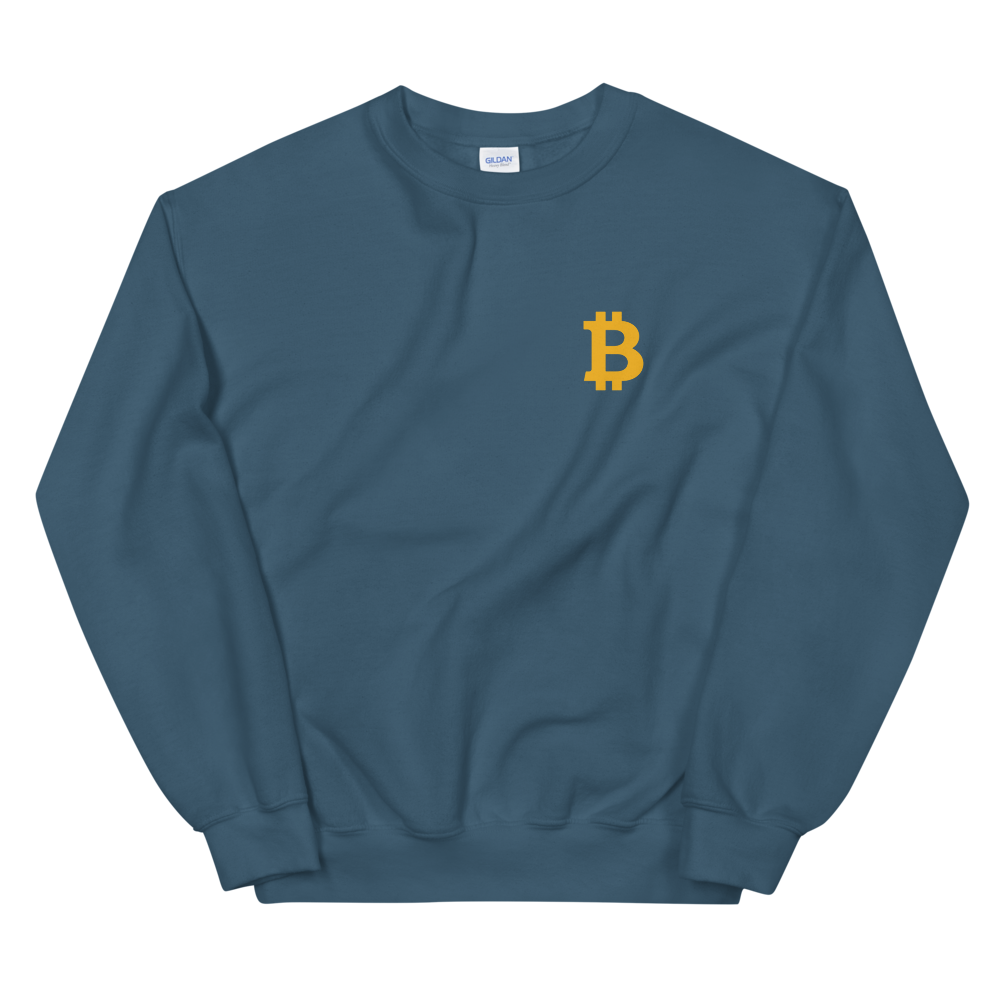 Bitcoin Small B Sweatshirt  zeroconfs Indigo Blue S 