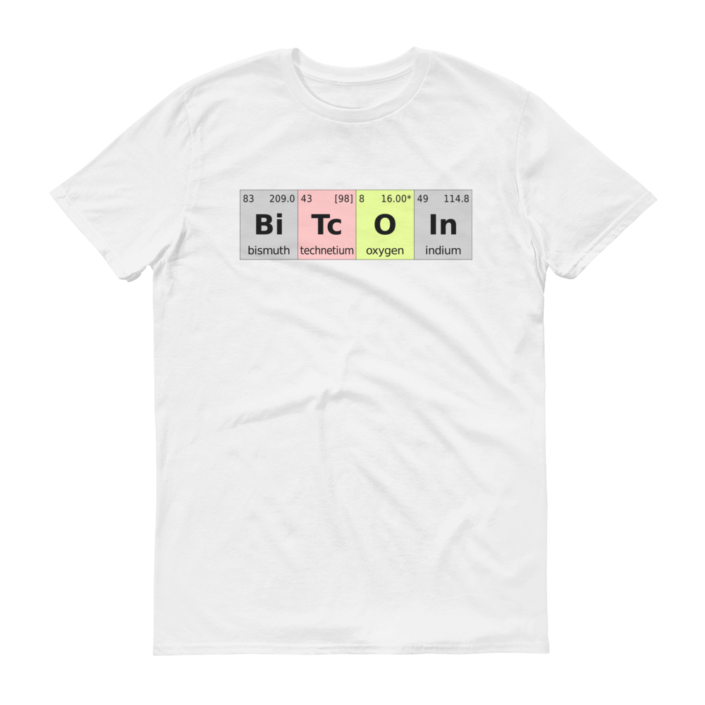 Bitcoin Periodic Table Short-Sleeve T-Shirt  zeroconfs White S 