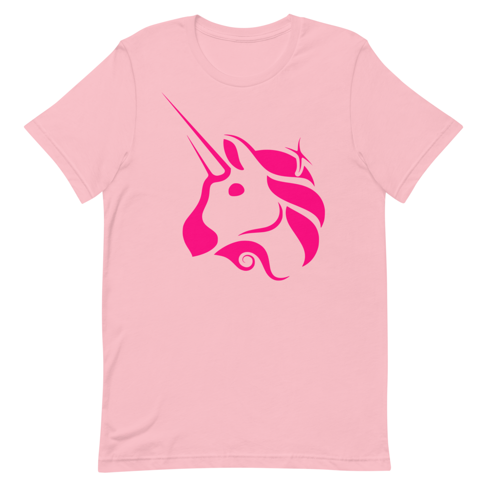 Uniswap Unicorn Short-Sleeve T-Shirt  zeroconfs Pink S 