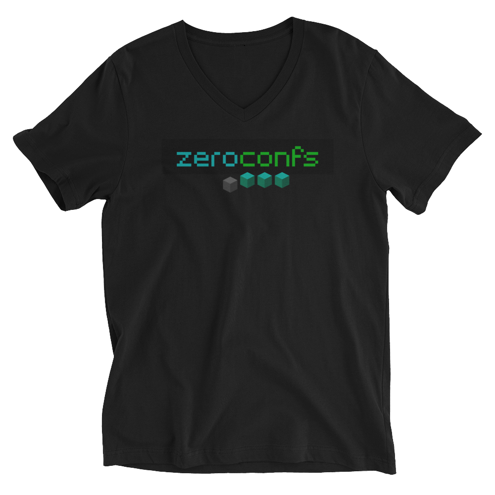 Zeroconfs.com V-Neck T-Shirt  zeroconfs Black XS 