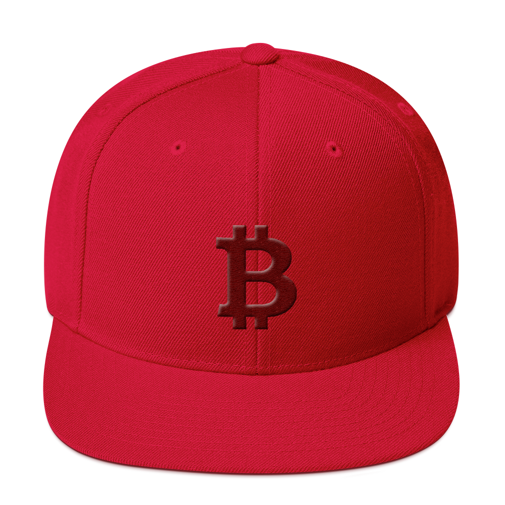 Bitcoin B Snapback Hat Maroon  zeroconfs Red  
