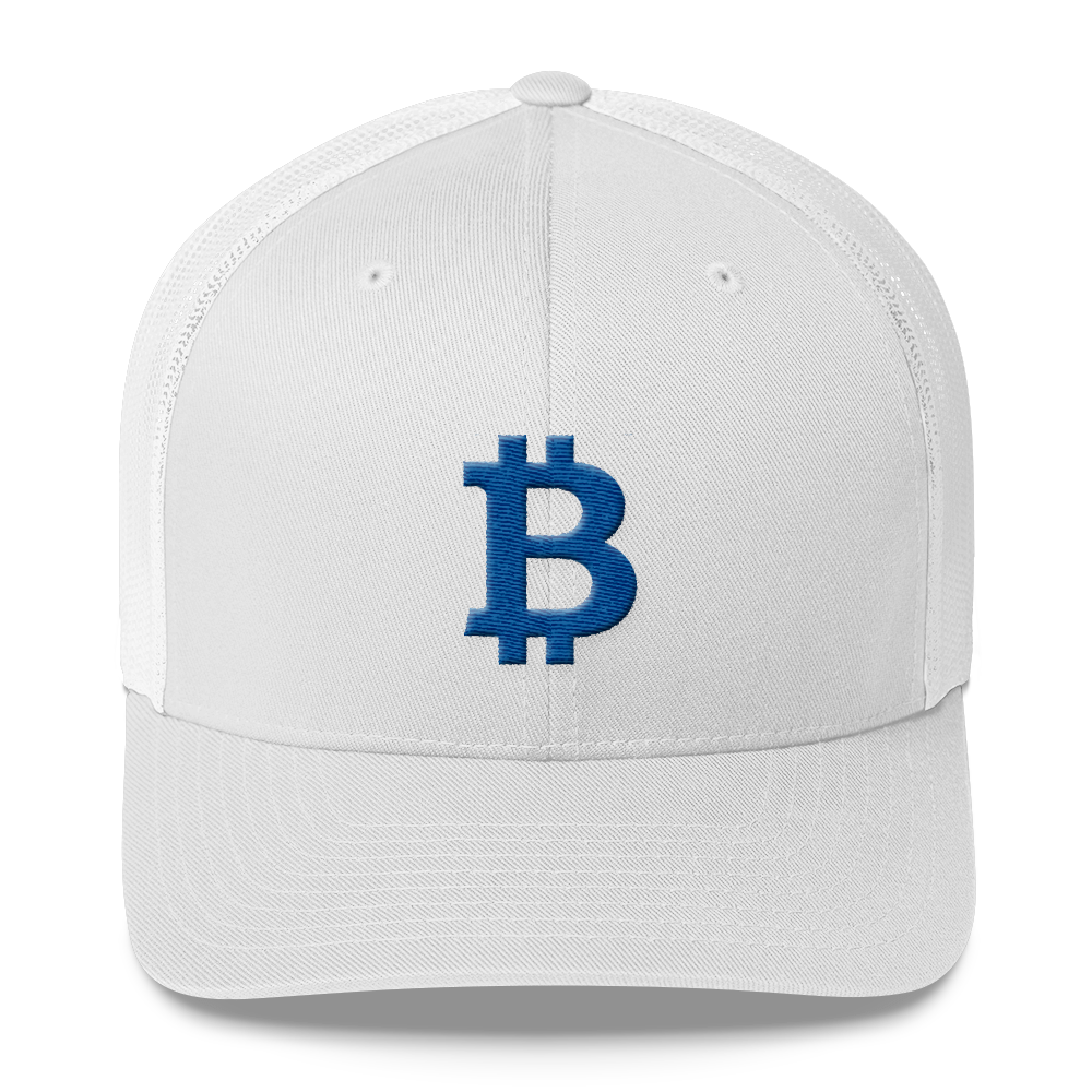 Bitcoin B Trucker Cap Blue  zeroconfs White  