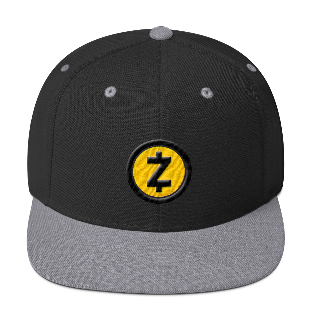 Zcash Snapback Hat  zeroconfs Black/ Silver  
