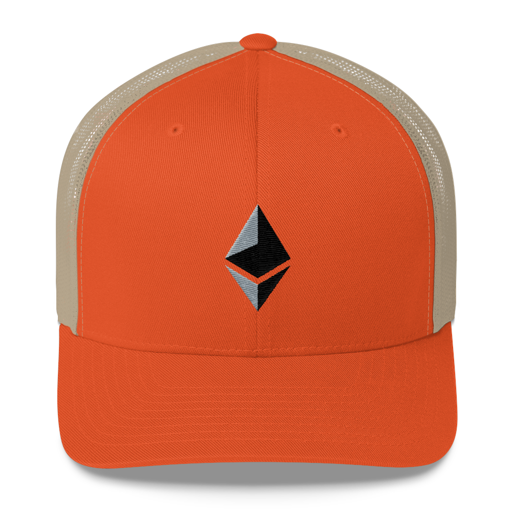 Ethereum Trucker Cap  zeroconfs Rustic Orange/ Khaki  