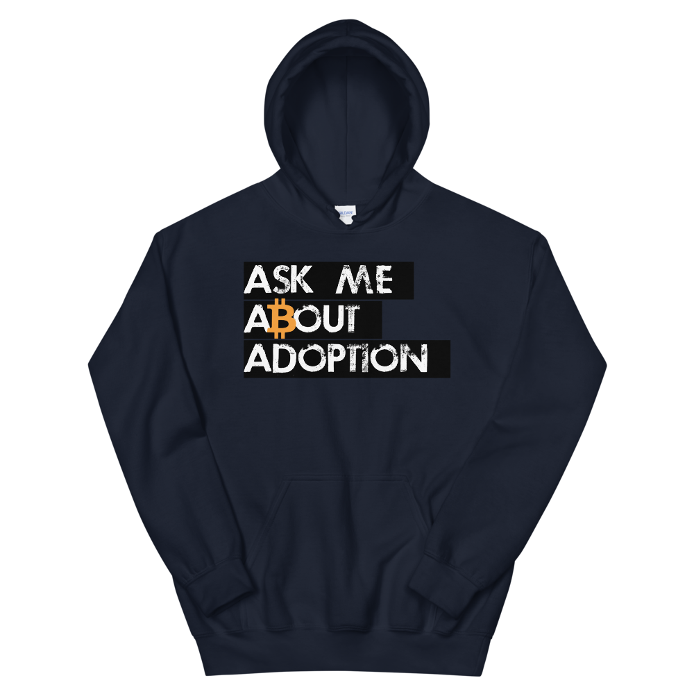 Ask Me About Adoption Bitcoin Women's Hooded Sweatshirt  zeroconfs Navy S 