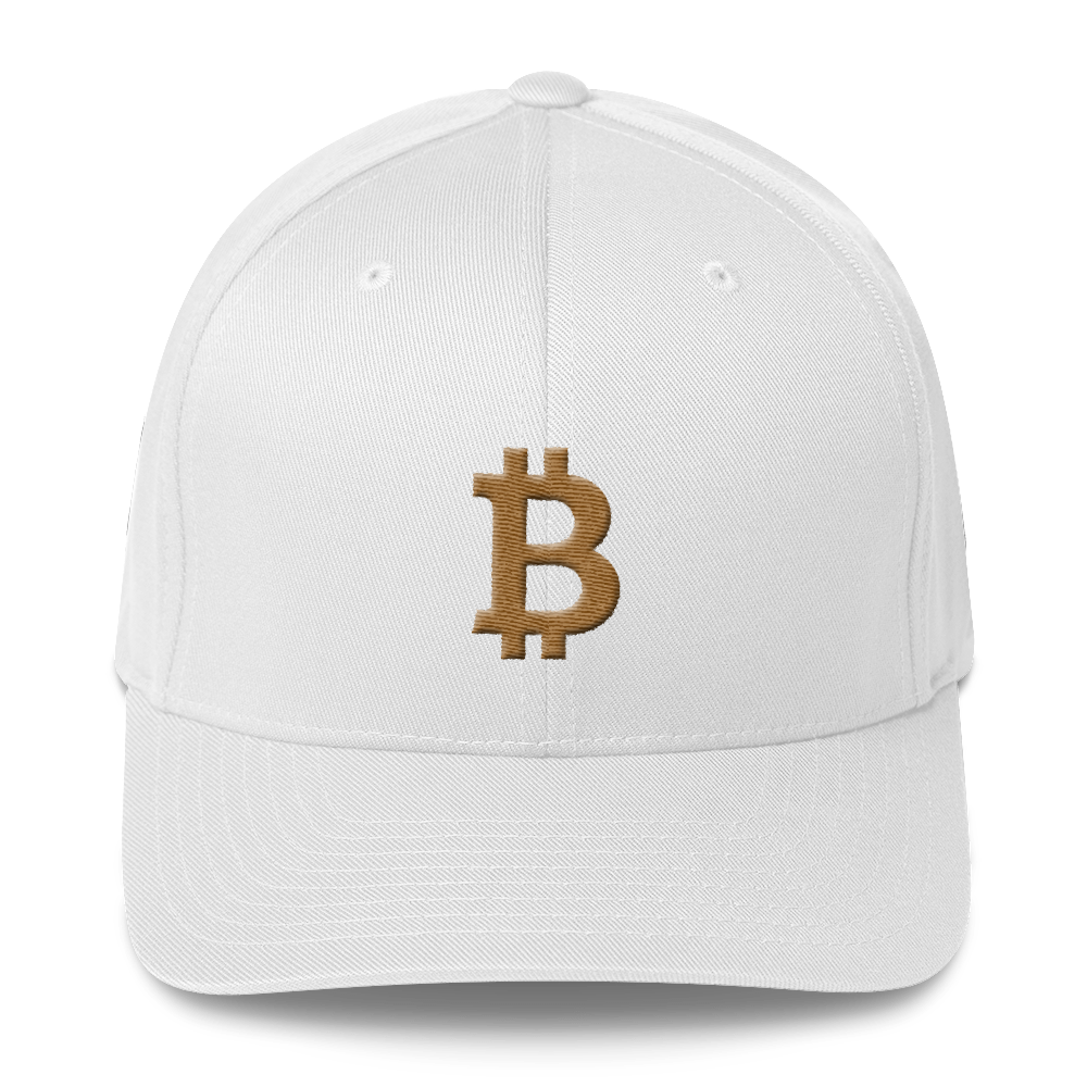 Bitcoin B Flexfit Cap Gold  zeroconfs White S/M 