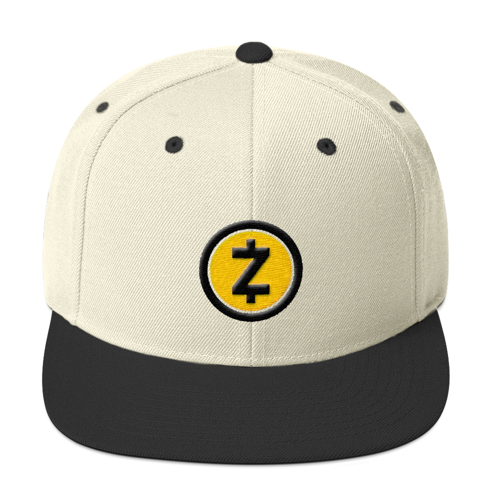 Zcash Snapback Hat  zeroconfs Natural/ Black  