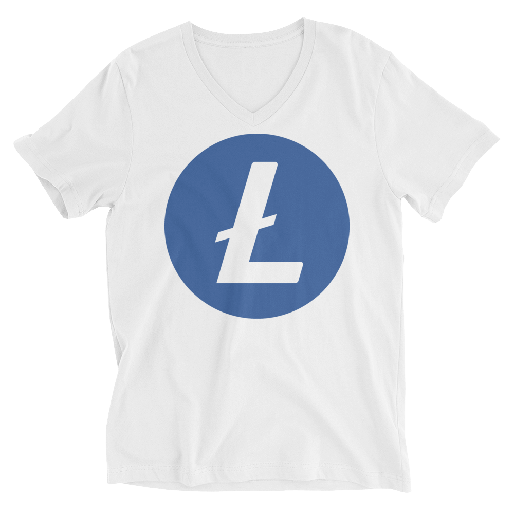 Litecoin V-Neck T-Shirt  zeroconfs White XS 