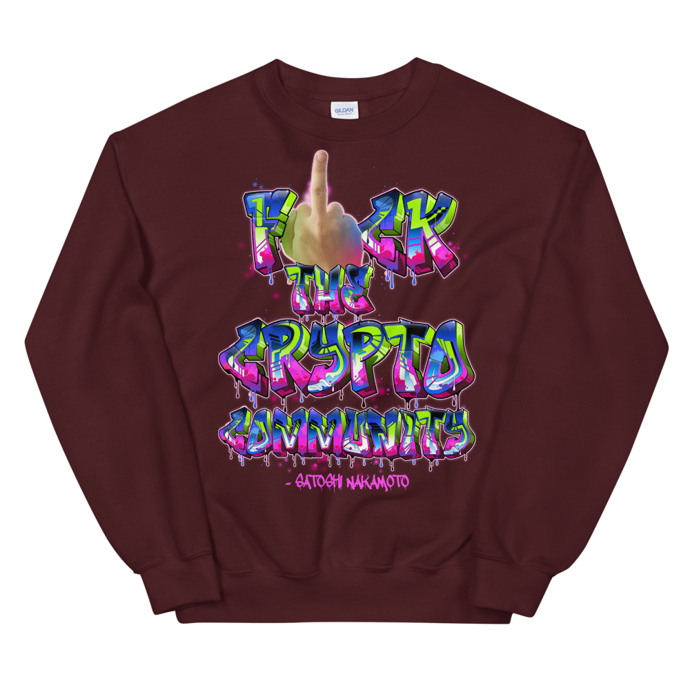 Fck The Crypto Community Women's Sweatshirt  zeroconfs Maroon S 