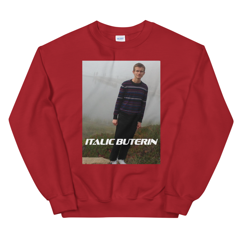 Italic Buterin Ethereum Sweatshirt  zeroconfs Red S 