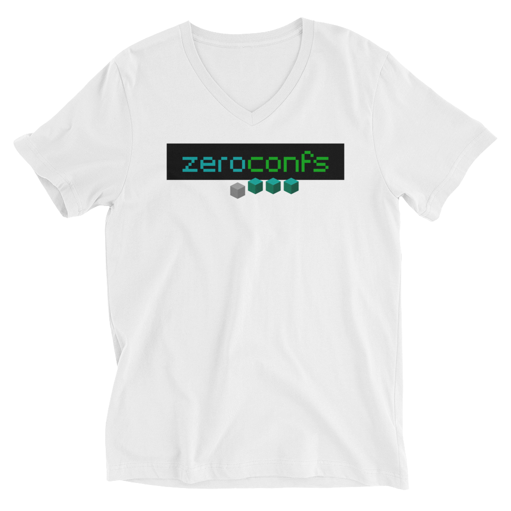 Zeroconfs.com V-Neck T-Shirt  zeroconfs White XS 