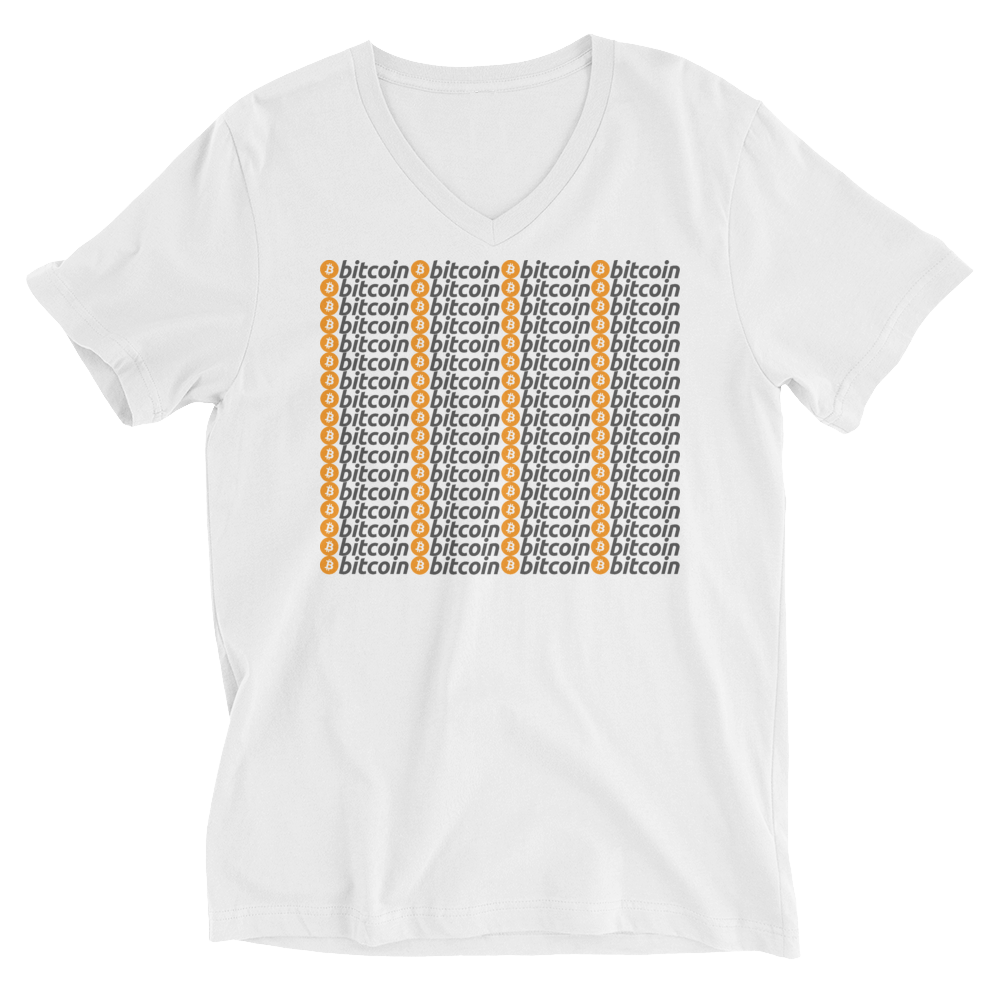 Bitcoins V-Neck T-Shirt  zeroconfs White S 