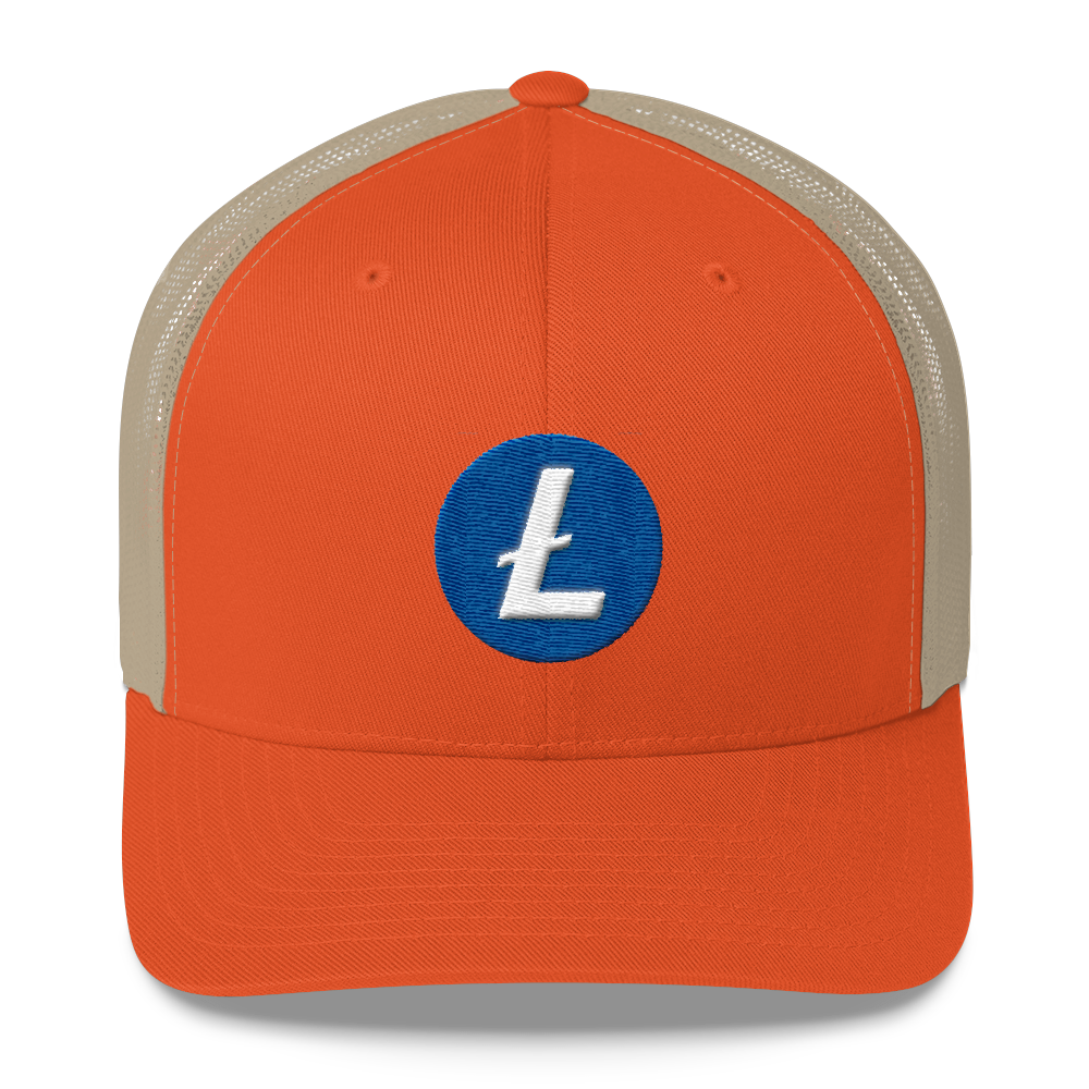Litecoin Trucker Cap  zeroconfs Rustic Orange/ Khaki  
