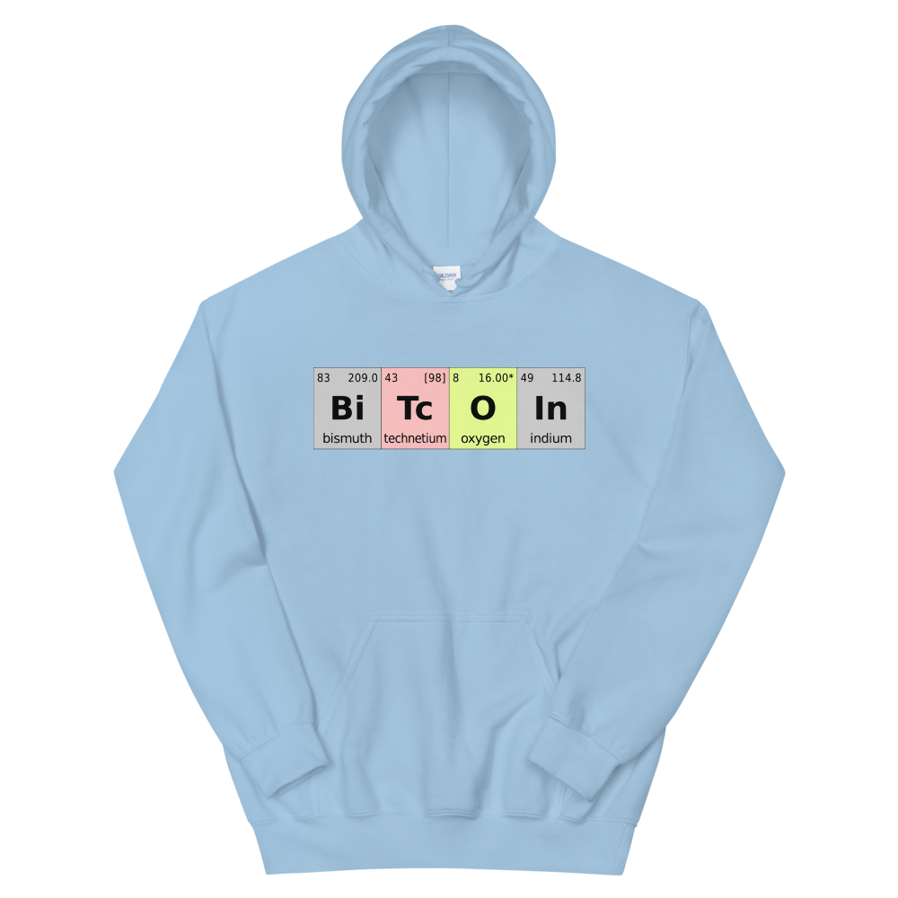 Bitcoin Periodic Table Women's Hooded Sweatshirt  zeroconfs Light Blue S 
