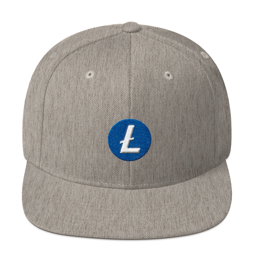 Litecoin Snapback Hat  zeroconfs Heather Grey  