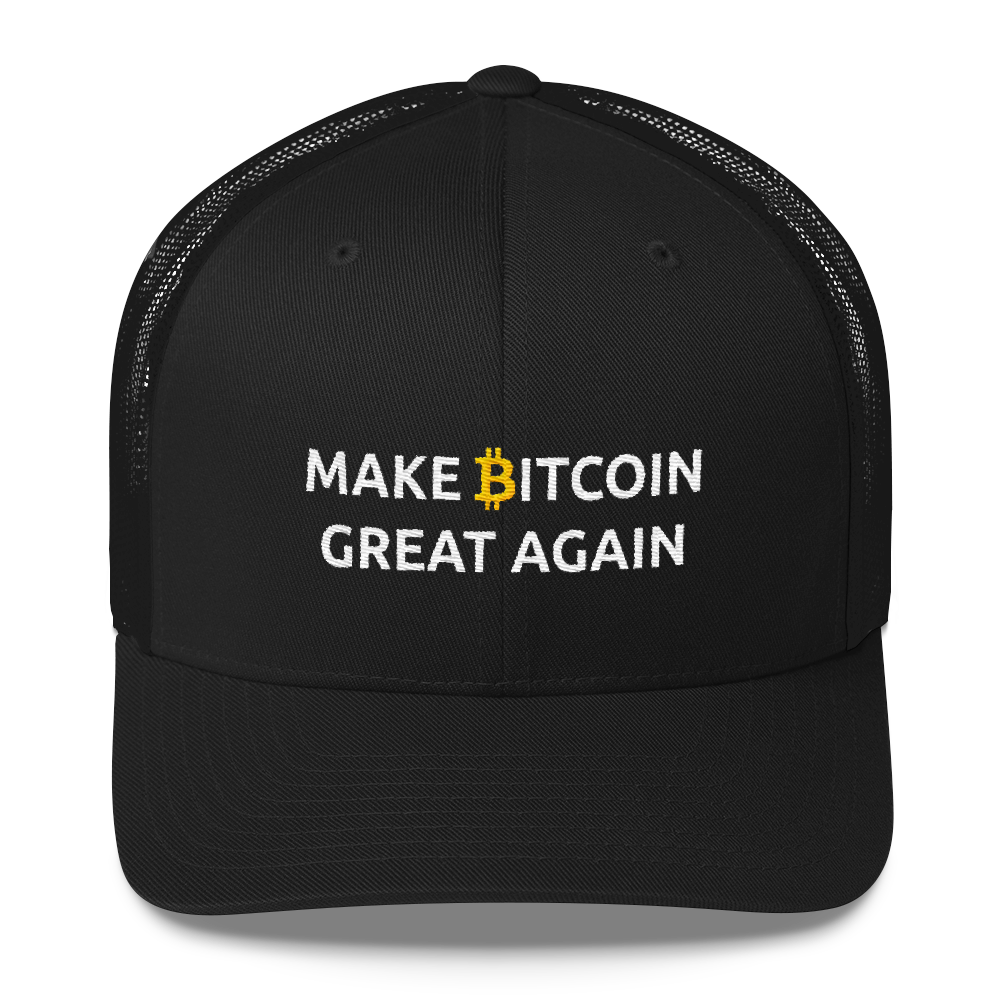 Make Bitcoin Great Again Trucker Cap  zeroconfs Black  